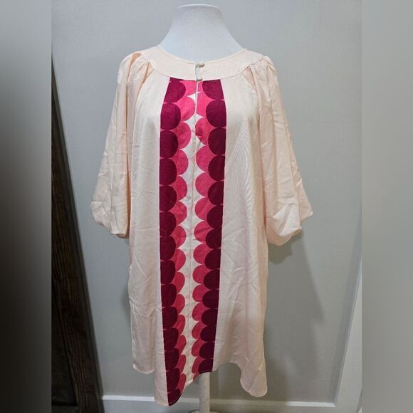 CIEBON Krista Minidress NWOT size Medium Pink/Cream - Picture 2 of 4